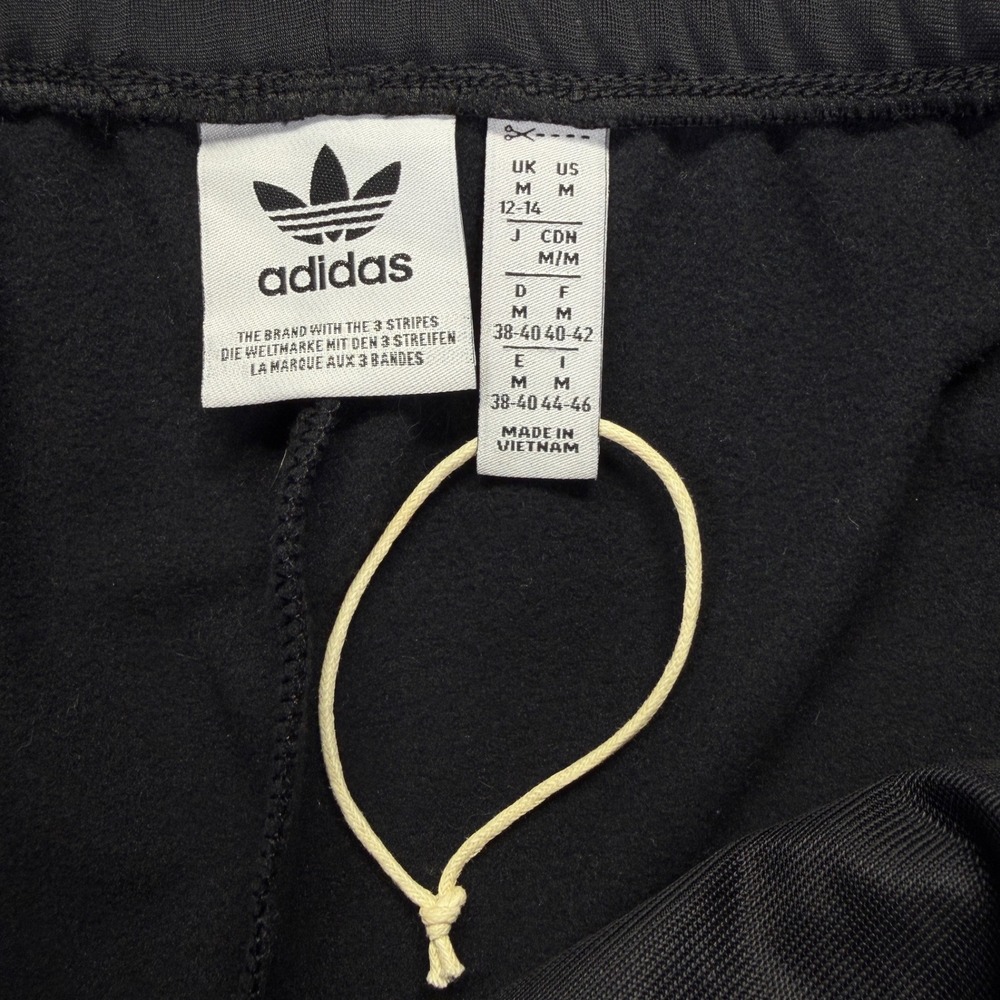 Adidas Track Pants Womens Medium Black Gold Flared Split Hem Trefoil Originals - Picture 6 of 12